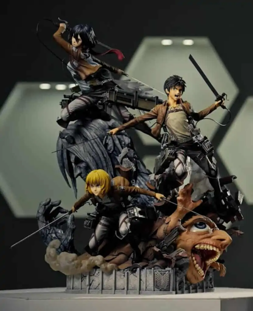 Attack on Titan Armin Arlert, Eren Yeager, and Mikasa Ackerman Ultimate Premium Masterline 1/4 by Prime 1 Studio