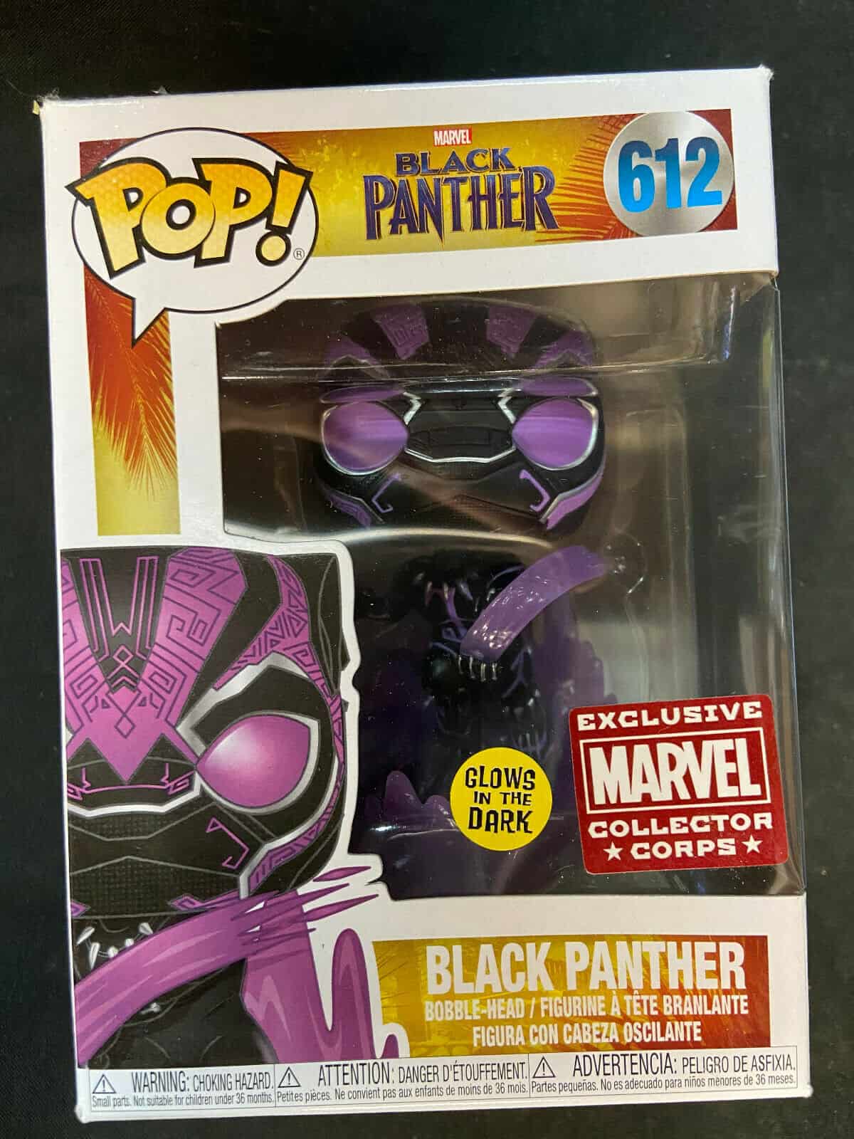 612 Black Panther Glow-in-the-Dark Marvel Collector Corps (MCC) Exclusive