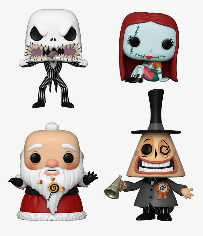 The Nightmare Before Christmas Funko Pop Collector's Set - Sandy Claws, Sally Sewing, Jack Skellington, and the Mayor