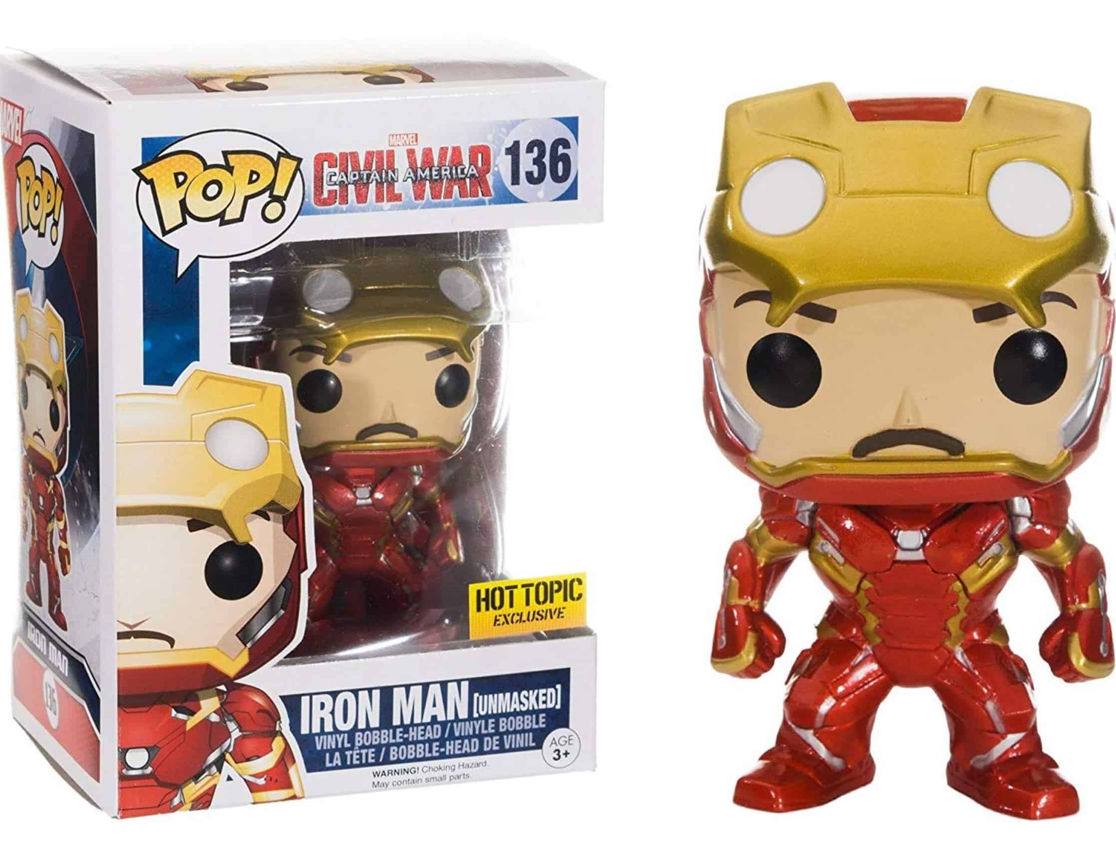 Funko POP! FK7225 3.94-Inch Marvel Captain America 3 Civil War Iron Man Unmasked Vinyl Limited Edition Figure