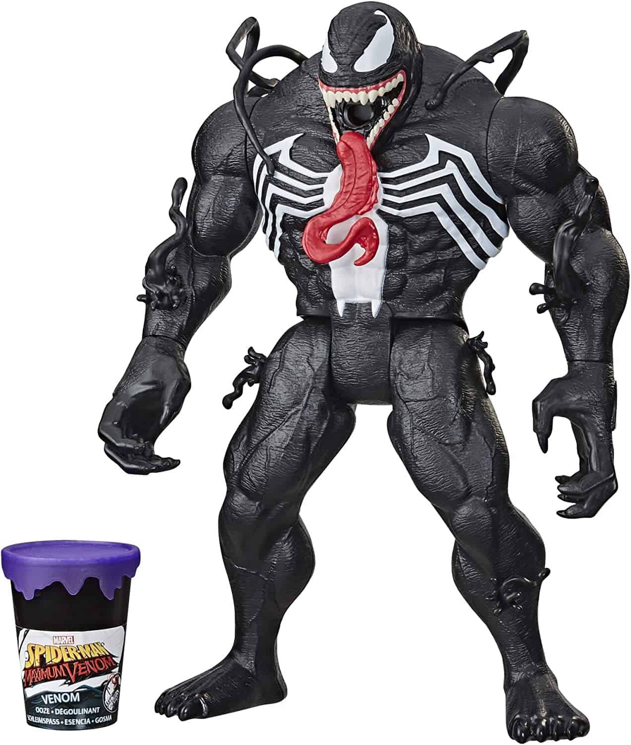 Spider-Man Maximum Venom, Venom Ooze 12.5-Inch Figure with Ooze-Slinging Action, Can of Ooze, Ages 4 and Up