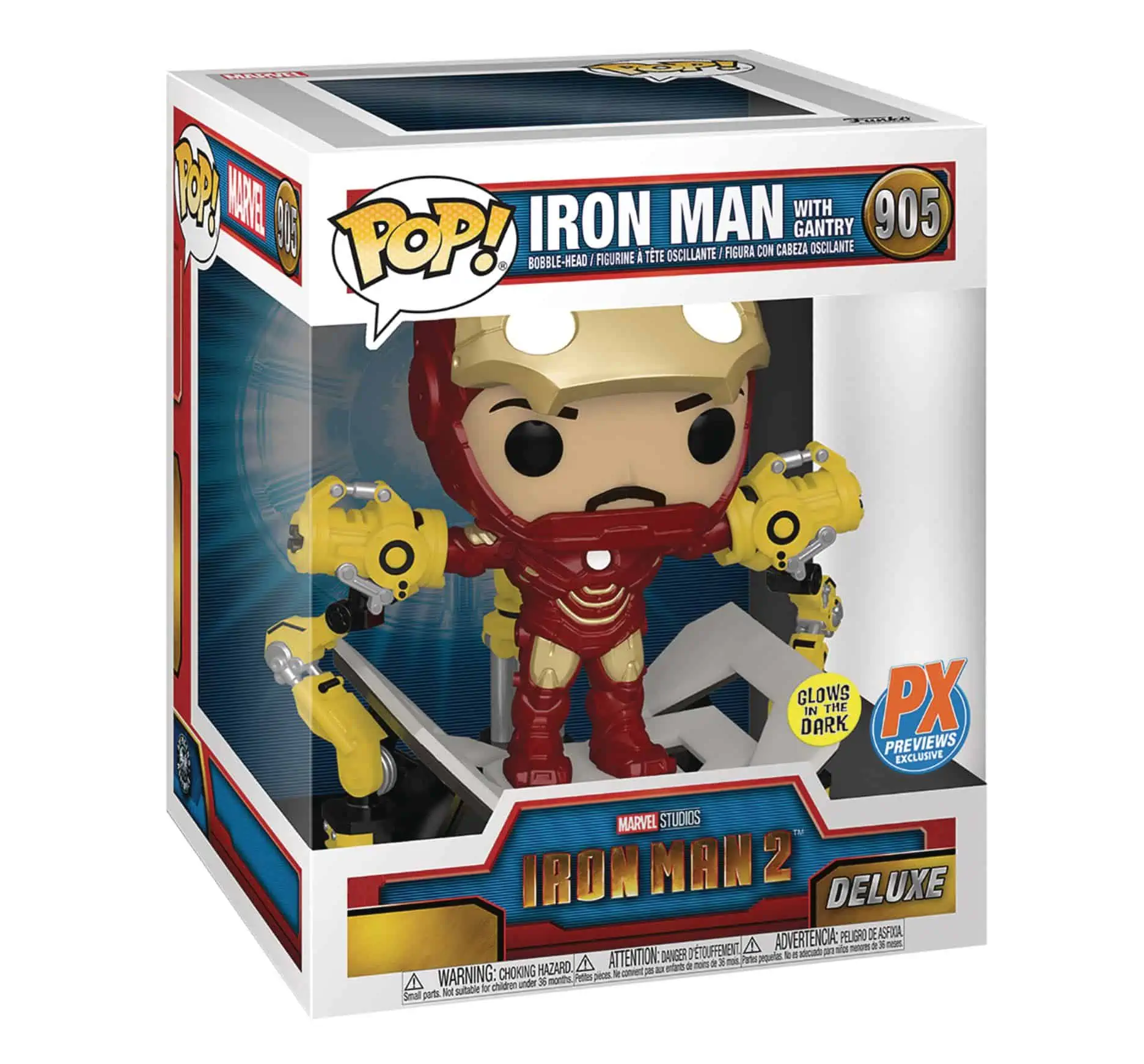 Pop! Iron Man 2: Iron Man MKIV with Gantry Glow-in-The-Dark Deluxe Vinyl Figure