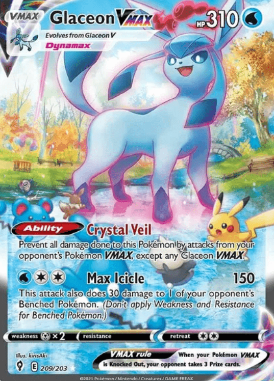 Evolving Skies Glaceon VMAX Alternate Art Secret Rare 