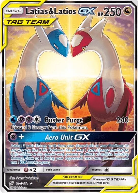 Sun and Moon Team Up Latias & Latios GX Alternate Full Art