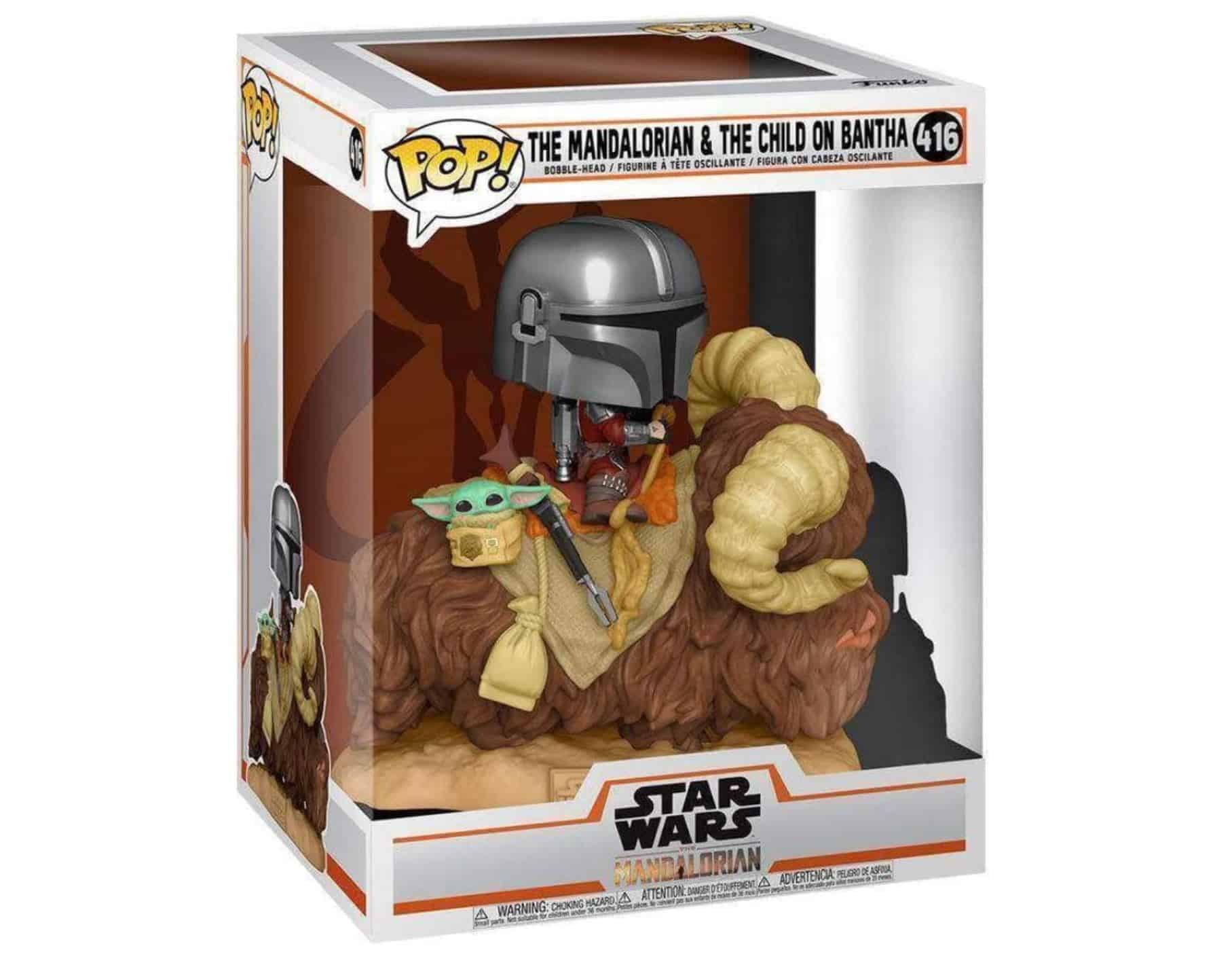 Funko POP Pop! Deluxe: Mandalorian - Mandalorian on Bantha with Child, Multicolor, Standard