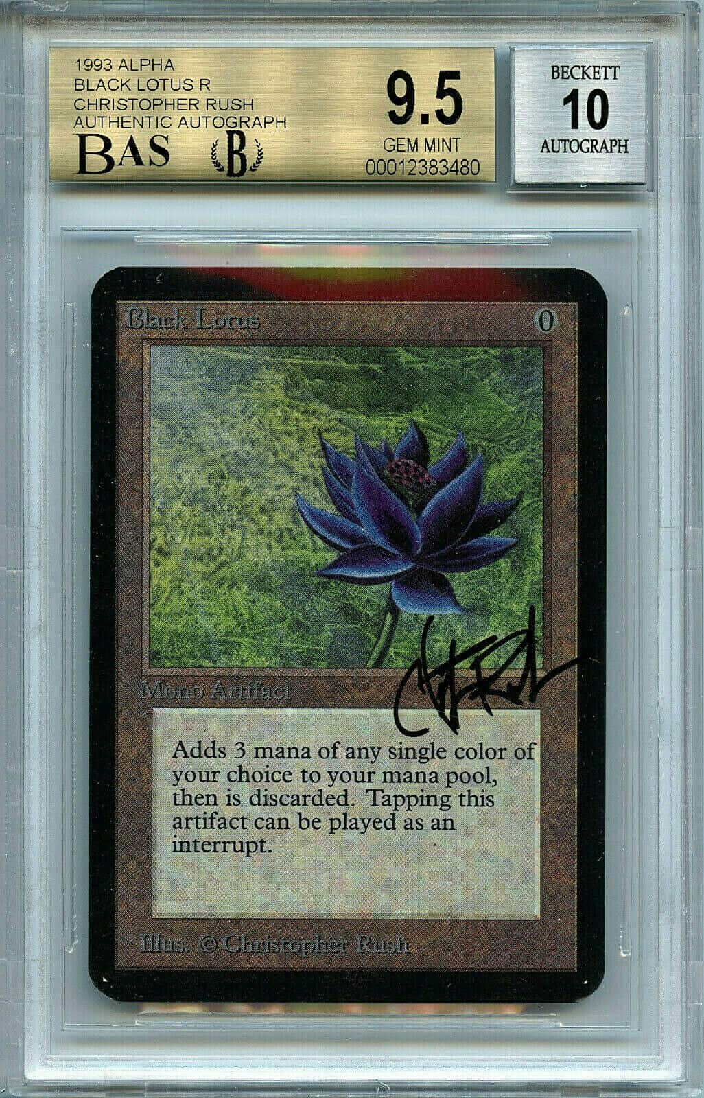 mtg alpha autographed black lotus card