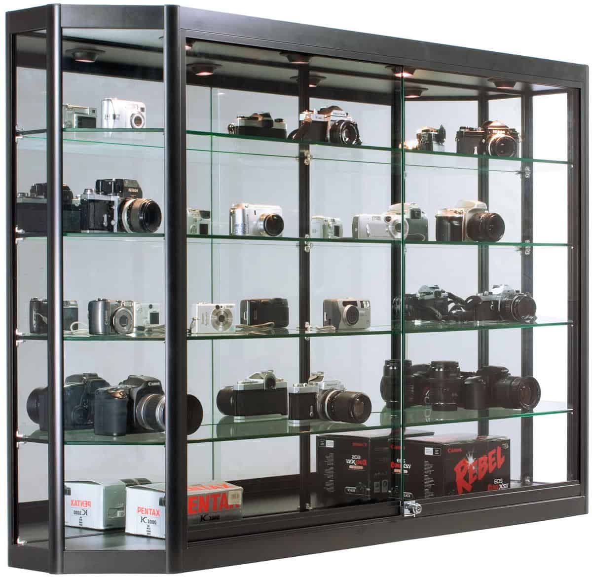 5 x 3 led wall mounted curio display case