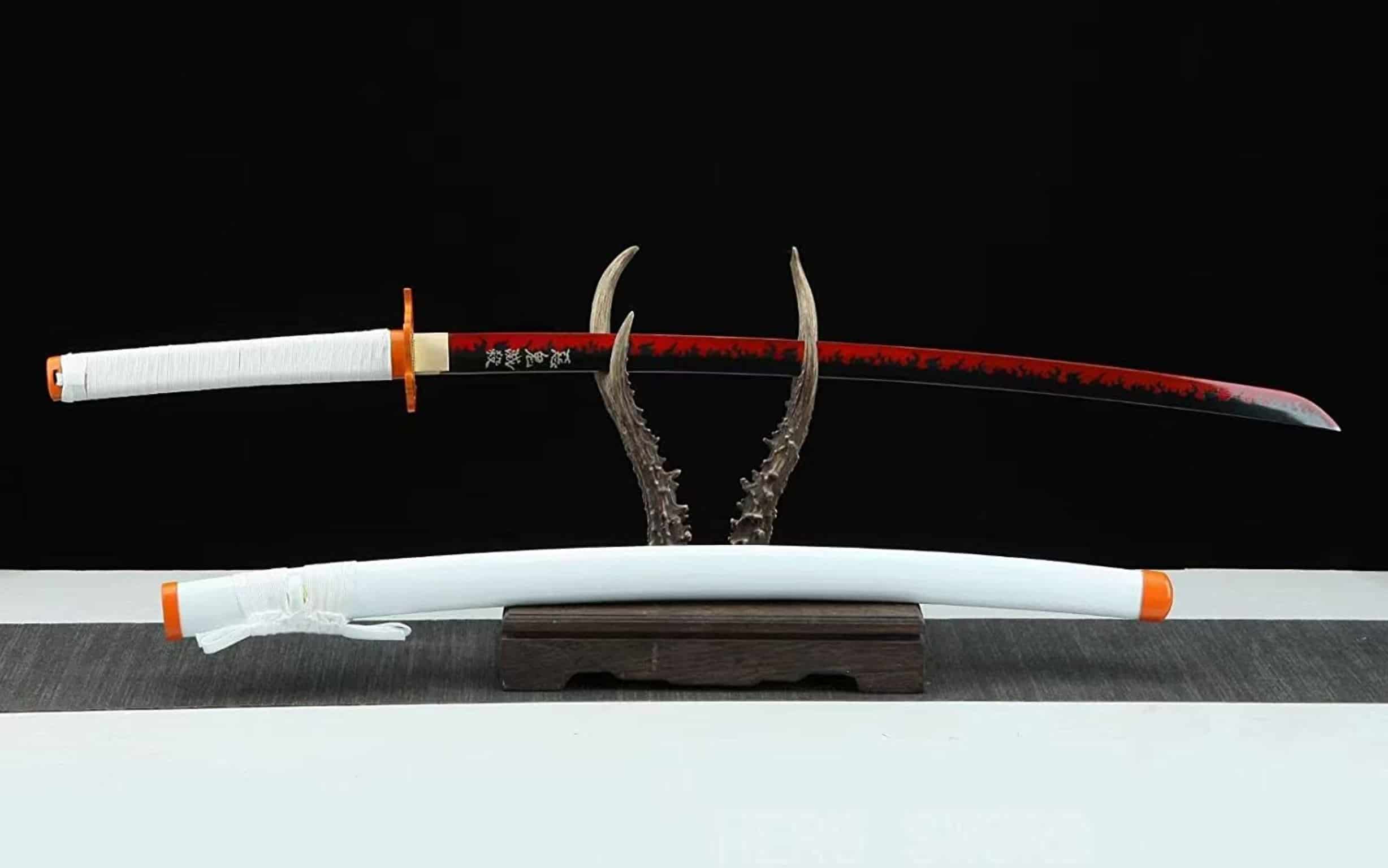 Hand-Forged 1045 Carbon Steel Full Tang Handmade Sword Demon Slayer Replica