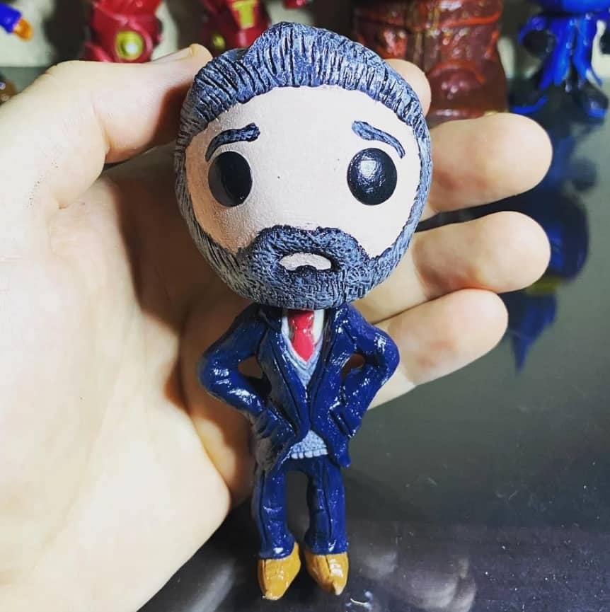 jordan peterson as a handmade clay-based funko pop