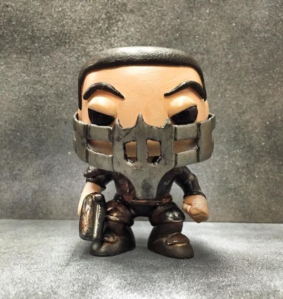 Mad Max from Fury Road custom made clay Funko Pop by Cal's Customs.