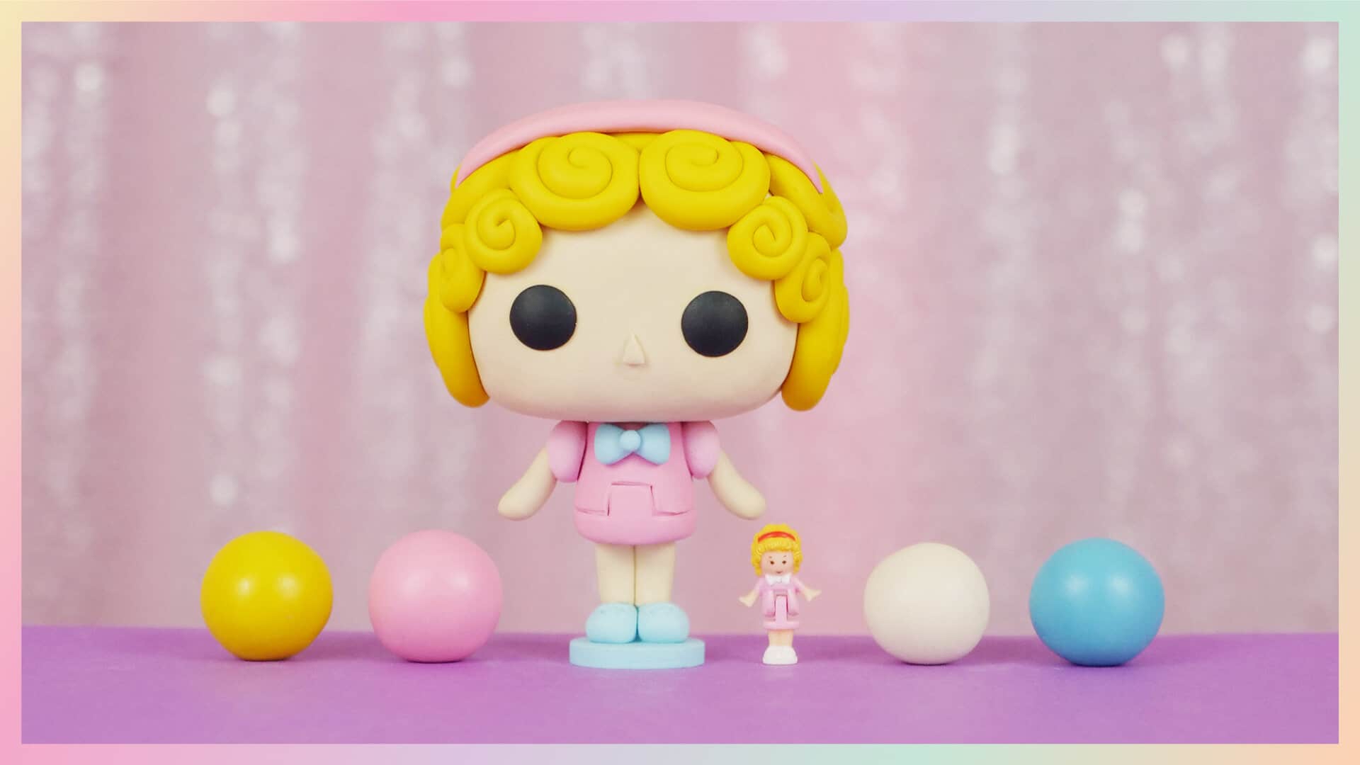 Polly Pop Funko Pop handmade from clay.