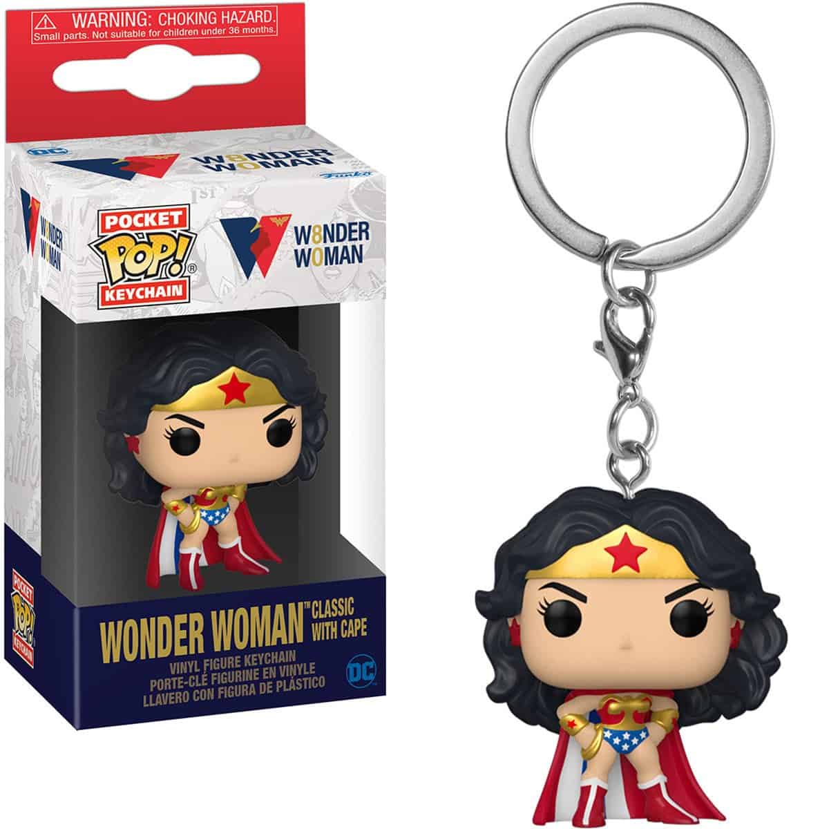 Wonder Woman 80th anniversary classic with cape pocket pop keychain