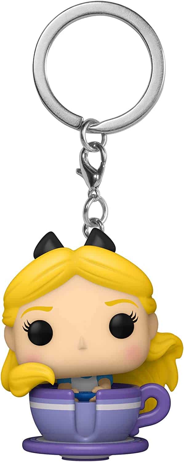 alice in teacup disneyland resort 65th anniversary funko pop pocket keychain