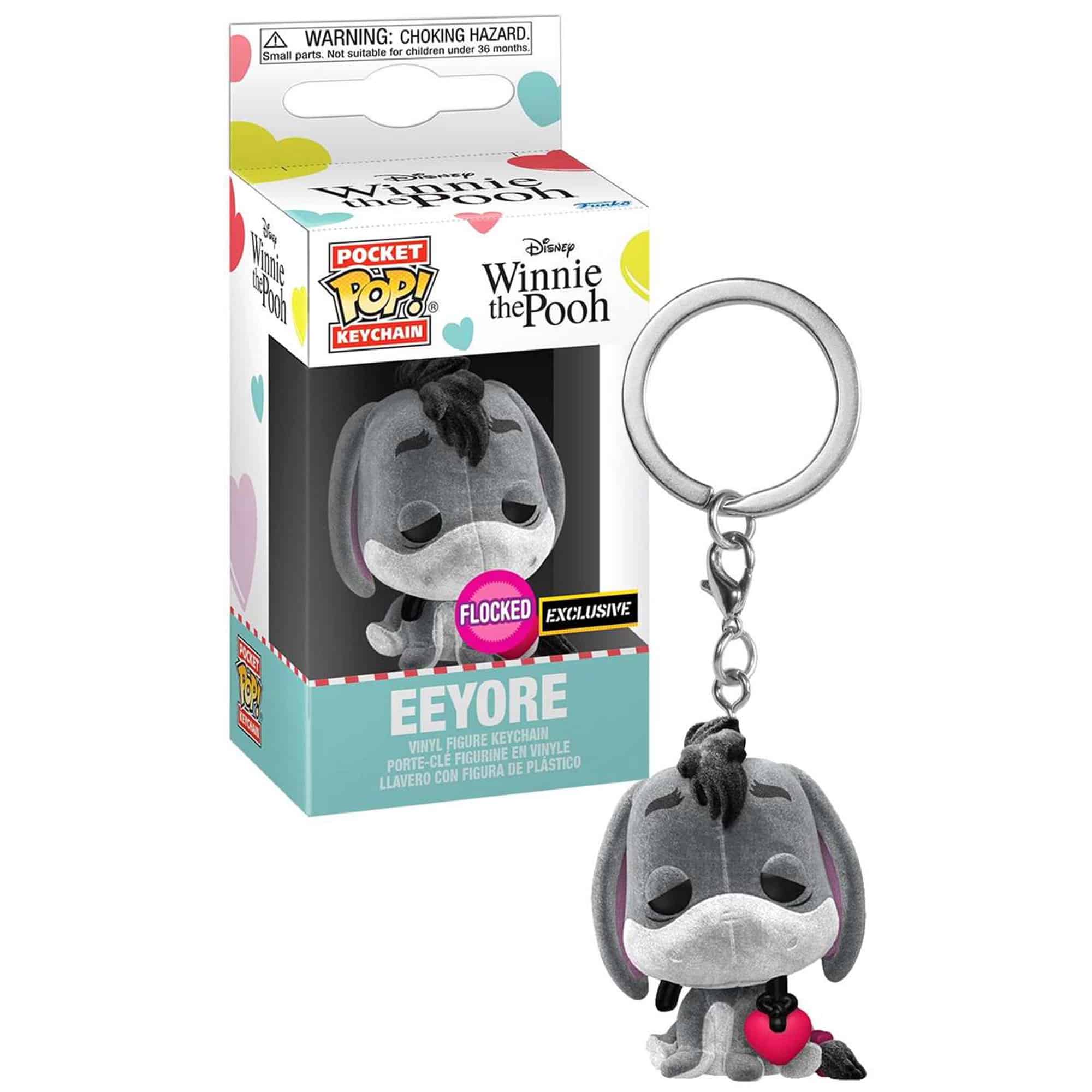 eeyore with heart winnie the pooh funko pocket pop keychain flocked exclusive