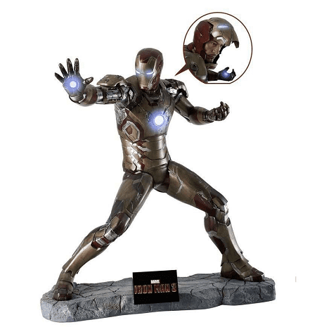 marvel iron man 3 battle version lifesized statue