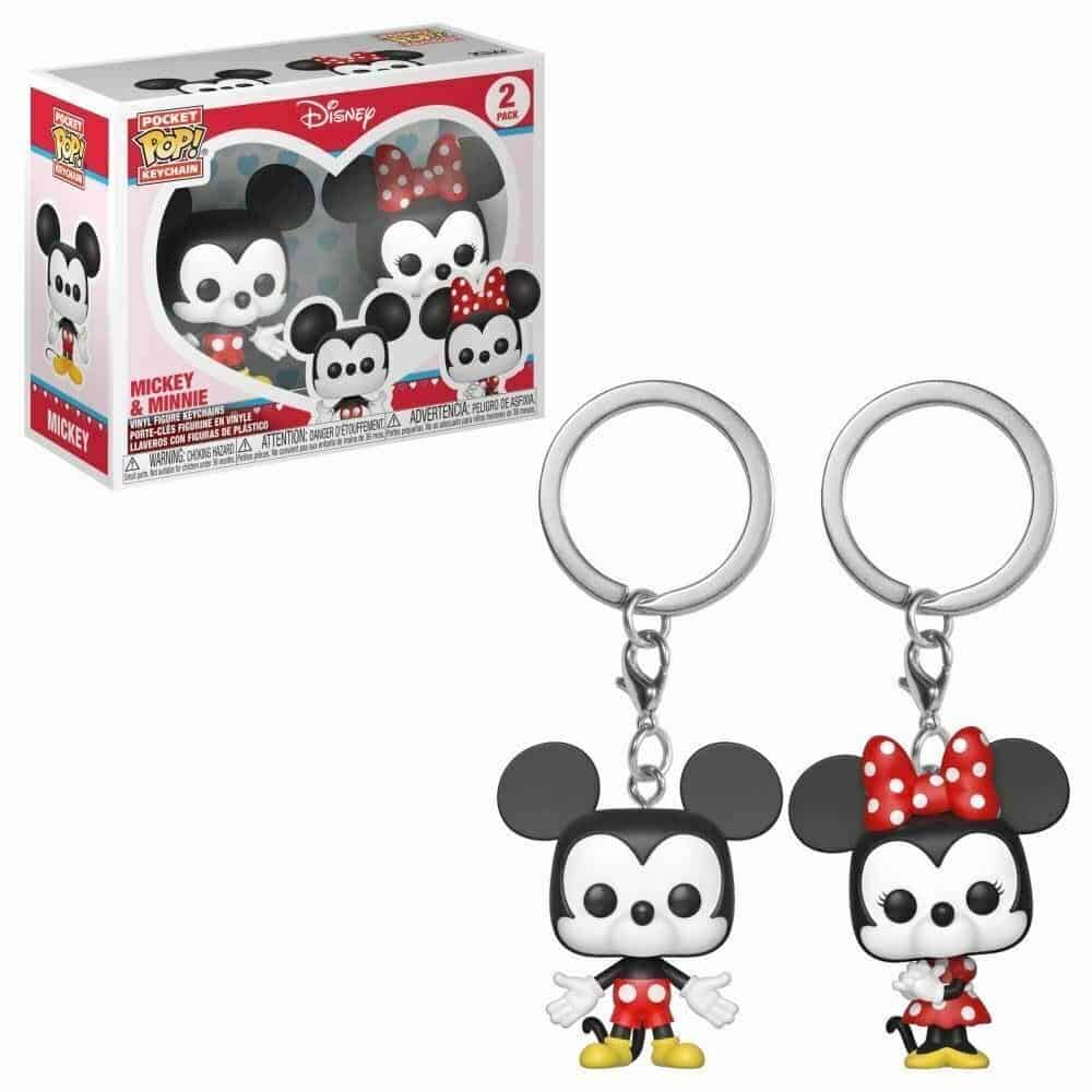 mickey and minnie mouse funko pocket pop keychain