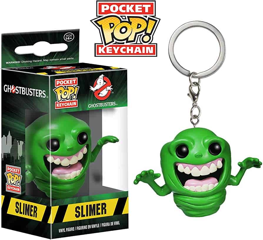 slimer ghostbusters funko pocket pop glow in the dark keychain