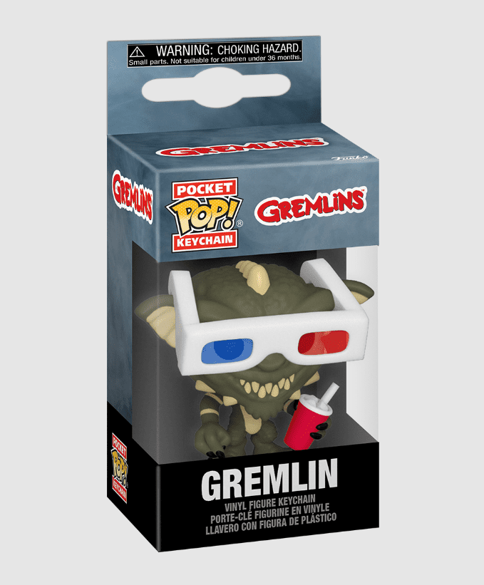 stripe with 3D glasses gremlins funko pocket pop keychain